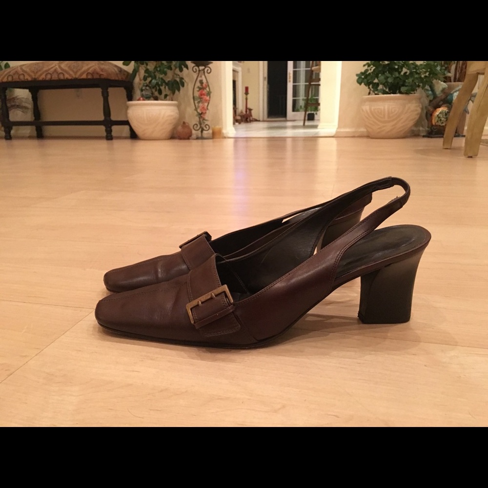 Brown heels, great for work or casual